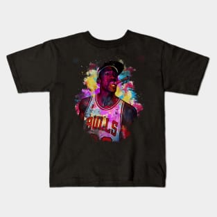 Micheal Jordan Smoke - Watercolor Illustration Kids T-Shirt